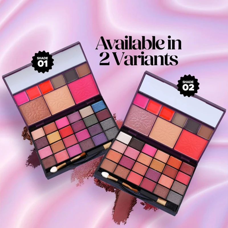 Hilary Rhoda The Collective Face Palette | 3 Cream Lip glosses | 3 Eyebrow Colours | Highlighter | Contour & Blush | 24 Eyeshadow | Highly Pigmented Face Palette | Blends Easily | Makeup kit for women | 55g (Multi-1) thumbnail 8